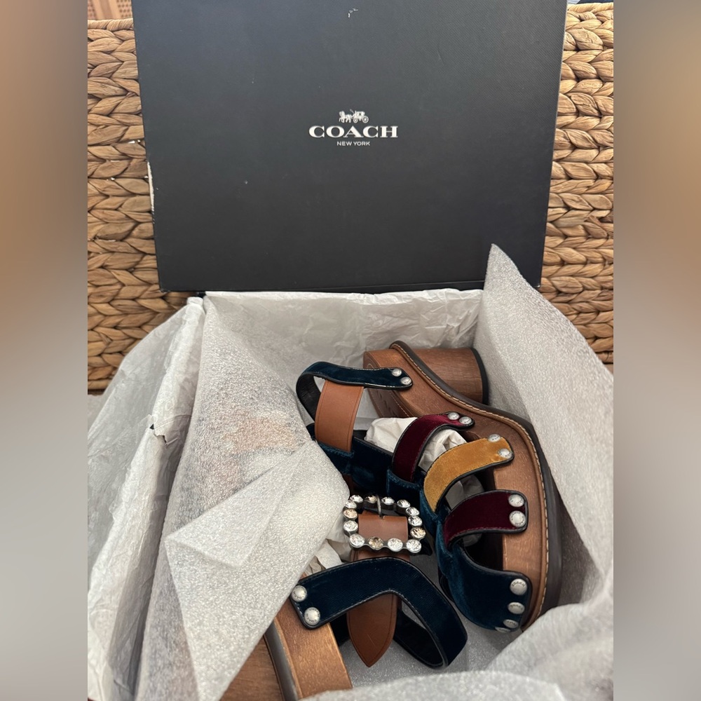 Coach Fisherman Clogs in Peacock Multi New in Box size 7 - Picture 4 of 14